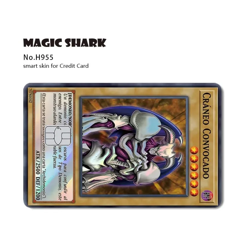 Magic Shark Yo-gi-oh Blue Eyes Dragon Game Shinny Holographic Laser Debit Credit Card Sticker Film Skin Front Cover