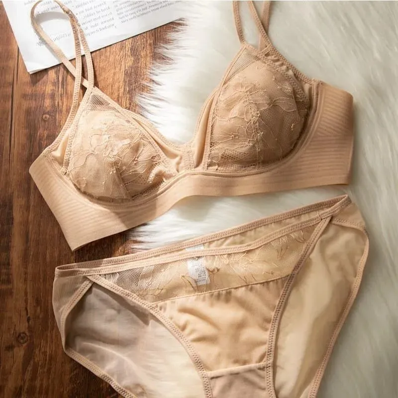 French Lace Bralette Wireless Unlined Sexy Sheer Demi Cup Lightweight Comfort Summer Lingerie Everyday Wear Small Bust Push Up — image 2