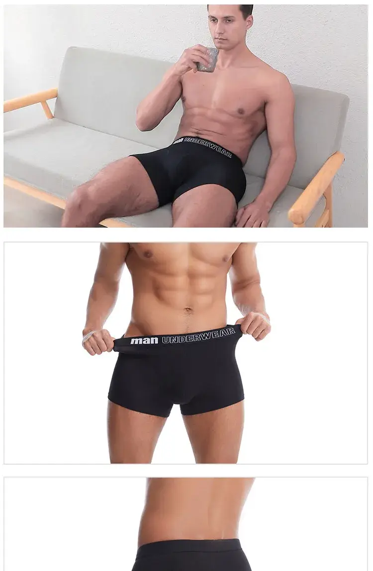 Plus size 5xl 6xl 7xl roupa interior de bambu dos homens boxers sexy calcinha verão fibra de bambu boxer briefs mid rise cuecas — image 4