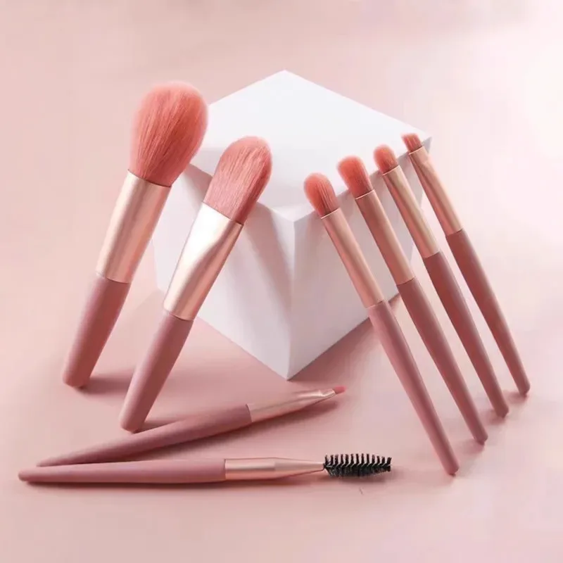 8Pcs Mini Macaron Soft Makeup Brushes Set Portable Beginner Beauty Tools for Blush Eyeshadow Complete Cosmetic Brush Kit — image 2
