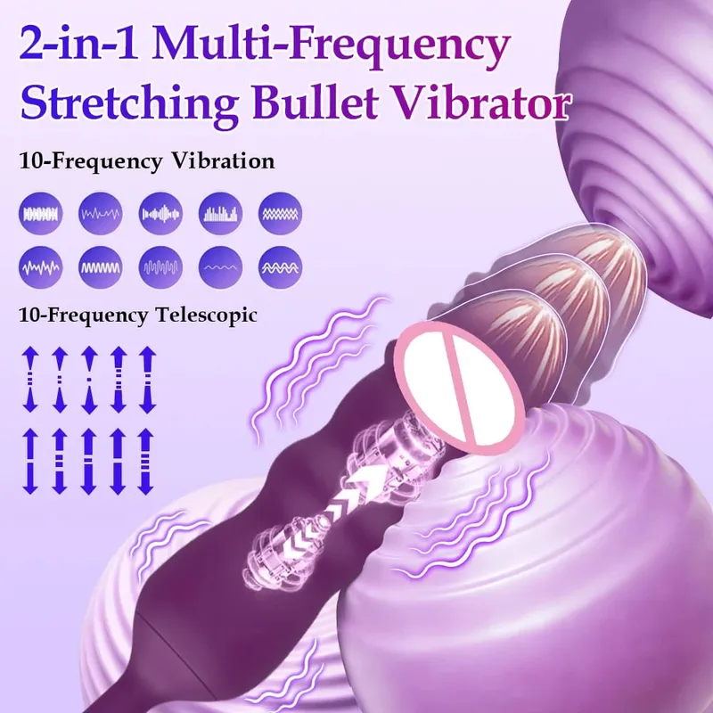 2 in 1 Thrusting Dildo Vibrator Anal Vaginal Clitoris G-Spot Stimulator Remote Control Fast Orgam Masturbator Sex Toys for Women