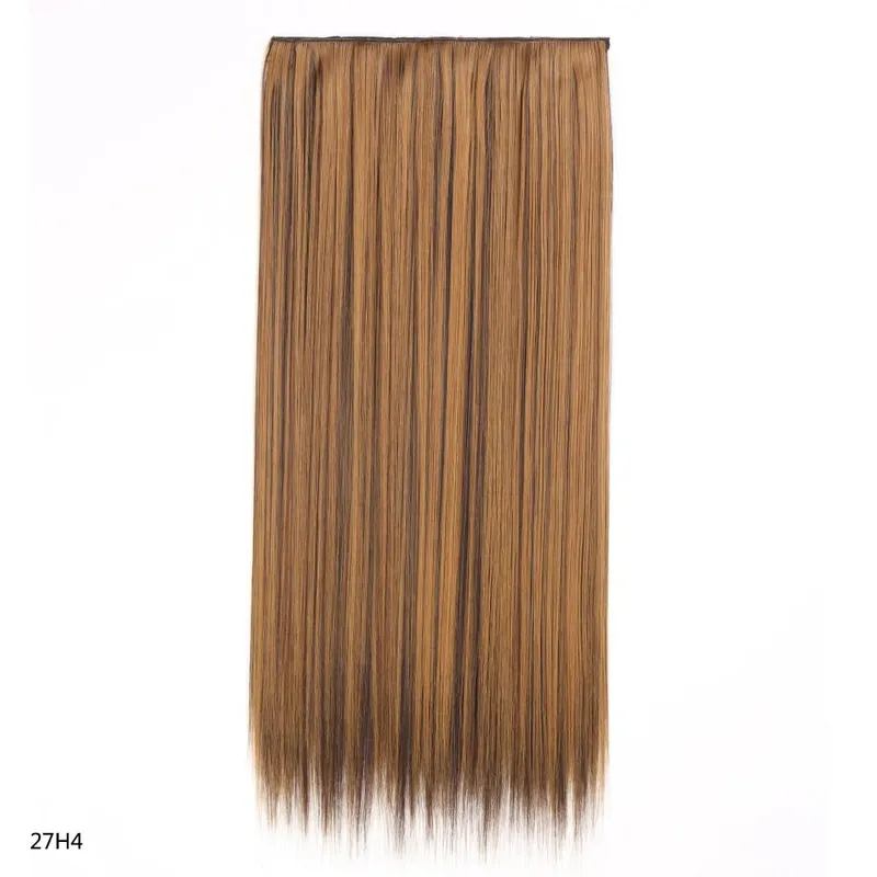 Syntetické prodloužení vlasů jednodílné s klipem 5Clips v dlouhé rovné vlasy blond pro ženy každodenní použití — image 36