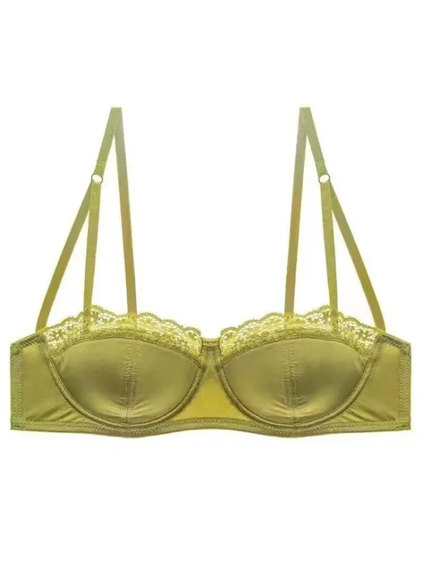 Sexy French Half Cup Lace Bra Soft Underwire Small Breast Enhancer Anti Sag Beautiful Back Women Lingerie 32-38 Comfort All Day