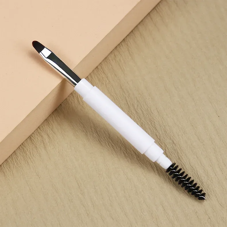 Double ended Portable Makeup brushes Travel size Make up brushes Eyeshadow Eye Brow Crease essential cosmetic tools with lid — image 3