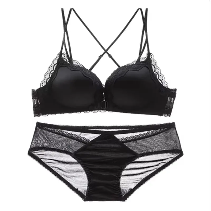 Women Bestselling Leopard Print Lingerie Set Front Closure Sexy Push Up Bra Lift Up Support Soft Daily Intimates Set — image 5