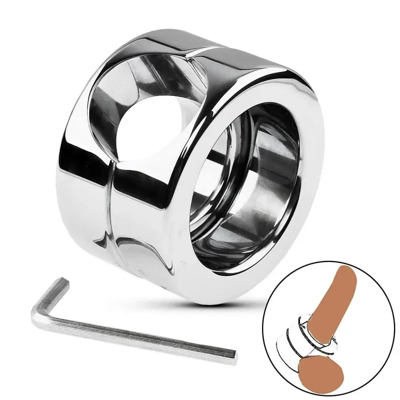 Sex Toys for Men Cock Lock Ring Testis Weight Stretchers Scrotum Pendant Ball Penis Trainer Restraint Stainless Steel Sexy Rings — image 4