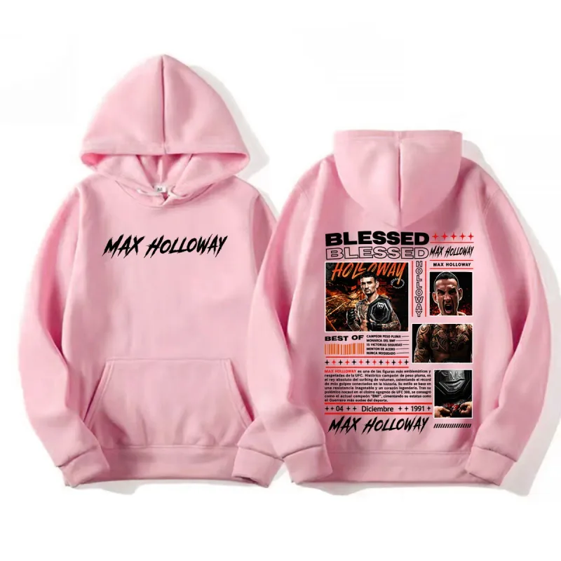 Max Holloway Blessed Vintage Graphic Hoodies Men Women Fashion Violence Aesthetic Sweatshirt Casual High Quality Pullovers Hoody — image 12