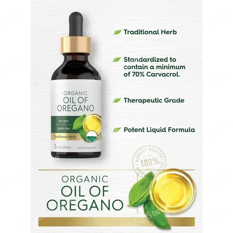 Óleo orgânico de orégano líquido gotas vegan suplemento de ervas saúde não-gmo sem glúten suporte nutricional diário 60ml por garrafa — image 3
