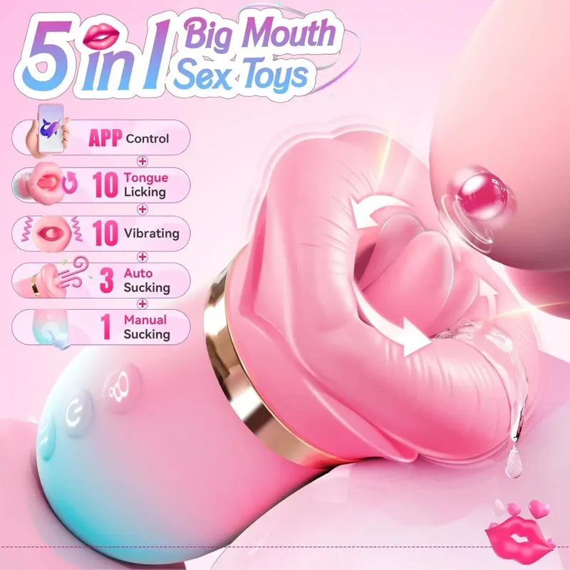 APP Control Sucking Vibrator Tongue Licking Sucker Female Oral Clitoris Nipple Stimulator Vacuum Sex Toys for Couples