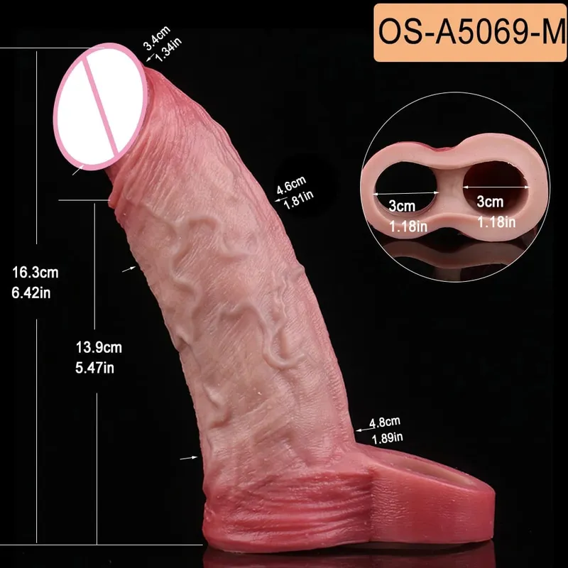 Close Head Realistic Penis Sleeve Szexjátékok férfiaknak Késleltetett magömlés Púshosszabbító Pároknak Sex Pleasure Sexshop — image 17