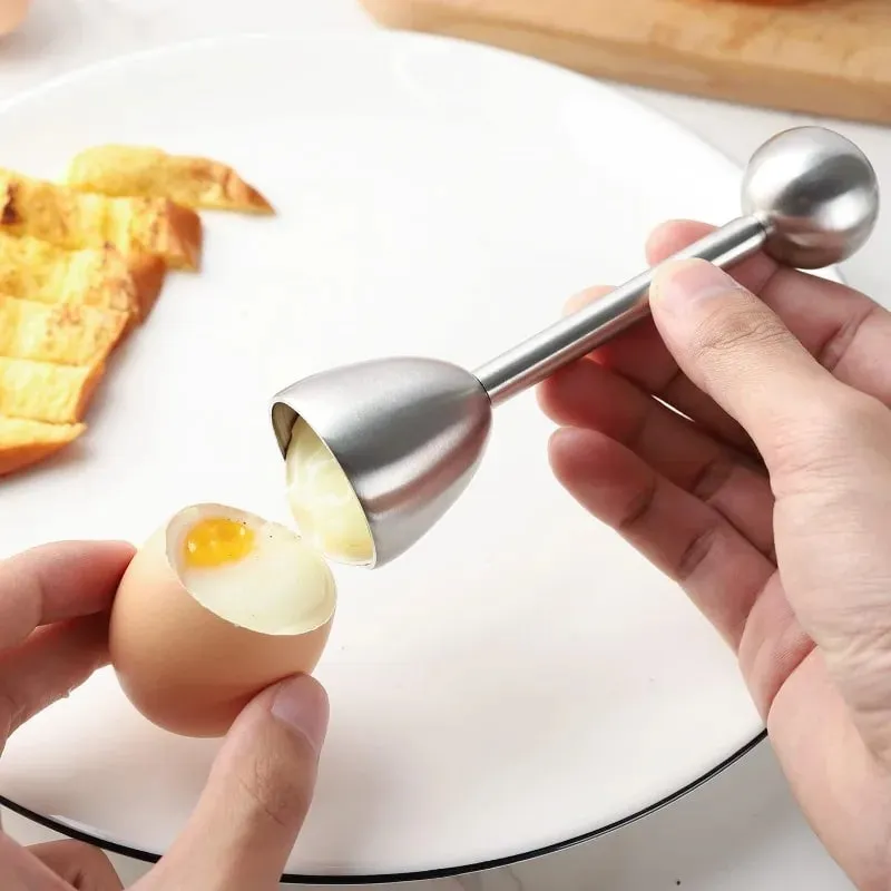 Stainless Steel Egg Opener Shell Opener Egg Head Eggshell Cutter Egg Cup Holder Multi-purpose Egg Tool Kitchen Gadgets — image 2