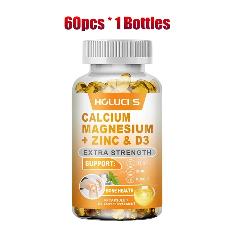 Organic Calcium Support Supplements with Magnesium Zinc & D3 Strengthen Bone Teeth & Nerve Wellness for Daily Life