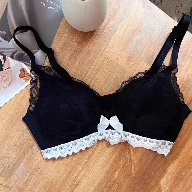 French Style Wireless Shaping Lingerie Set Push Up Lift Anti Sagging Lace Bra Luxury Comfort Support Ladies Daily Underwear
