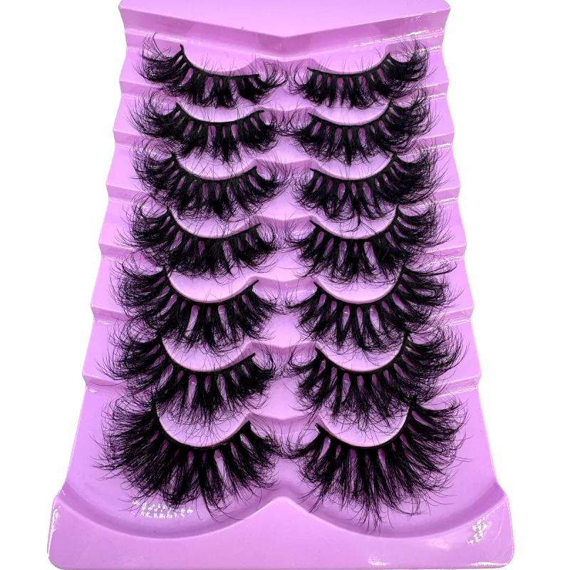 7 Pairs Fluffy Lashes 10-25mm 3D Mink Lashes Long Thick Natural False Eyelashes Wholesale Lashes Vendors Makeup Mink Eyelashes — image 5