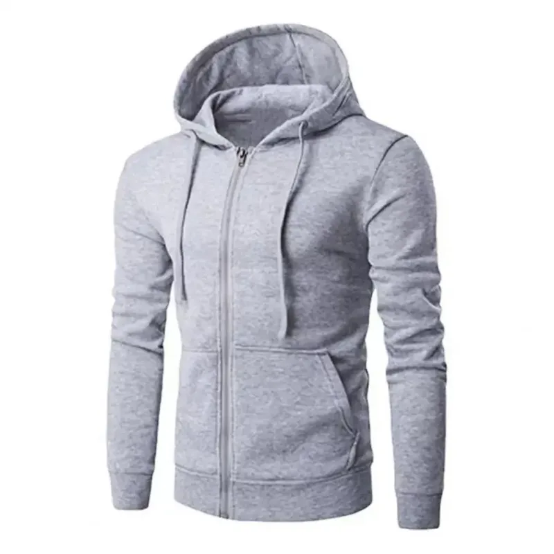 Panlalaking Fashion Fleece Loose Casual Zipper Hoodie Angkop para sa Spring at Autumn Wear — image 3