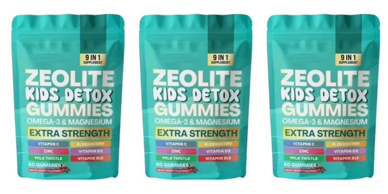 Zeolite Gummies 60 Count Chứa Vitamin Tổng Hợp Omega-3 Magiê và Elderberry Hỗ Trợ Giải Độc & Sức Khỏe Hệ Miễn Dịch — image 9