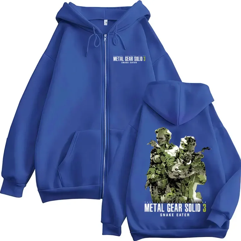 Game Metal Gear Solid 3 Snake Eater Naked Snake The Boss MGS3 Zipper Hoodies Men Women Fashion Zip Up Hooded Sweatshirts Jackets