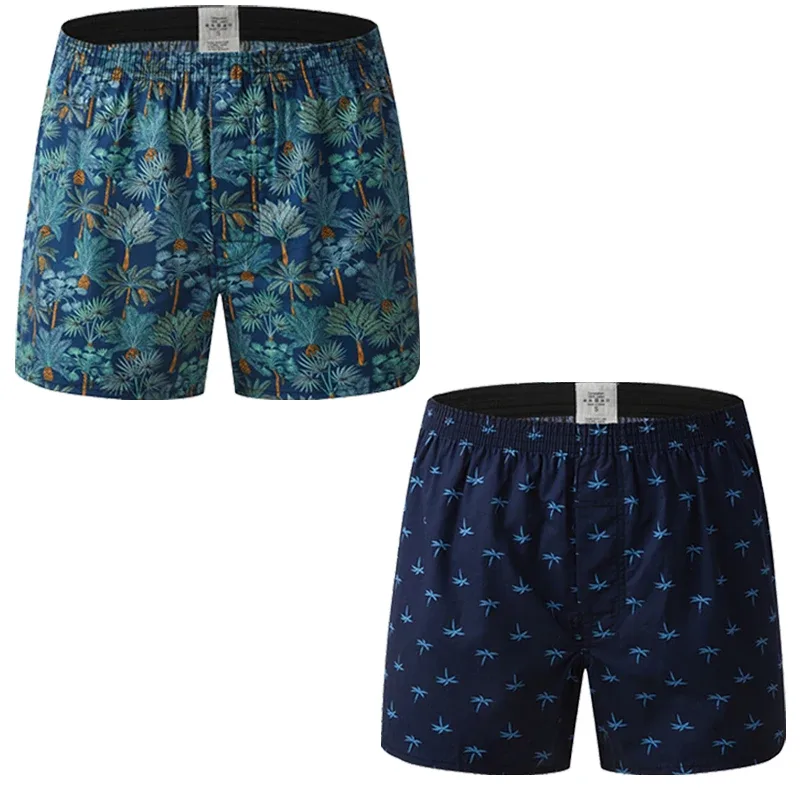 Men's Cotton Boxer Shorts, Printed Pattern na Panlalaking Underwear, College Style Shorts, Summer Breathable at Kumportableng Kasuotang Pang-laswang — image 18