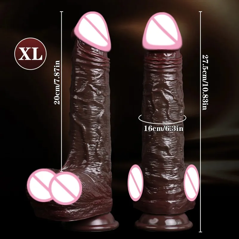 Makatotohanang Dildos Skin Sliding Foreskin Testicles Dildo para sa Babae Masturbesyon Anal Vaginal Stimulation Strapon Silicone Sex Toys — image 13