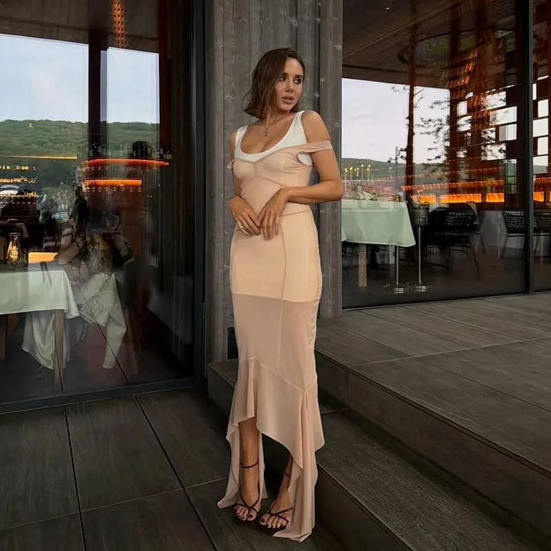 2026 Summer Sheer Mesh Overlay Spaghetti Strap Midi Dress Waist Cinched Sleeveless Women Accessories Versatile Chic Lady Outfit — image 9