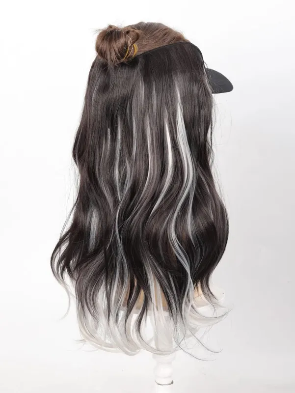 Synthetic Long Curly Wavy Hairstyle Hairpiece 5 Clip In Hair Extensions Black Brown Grey Natural Fake Hair For Women — image 3