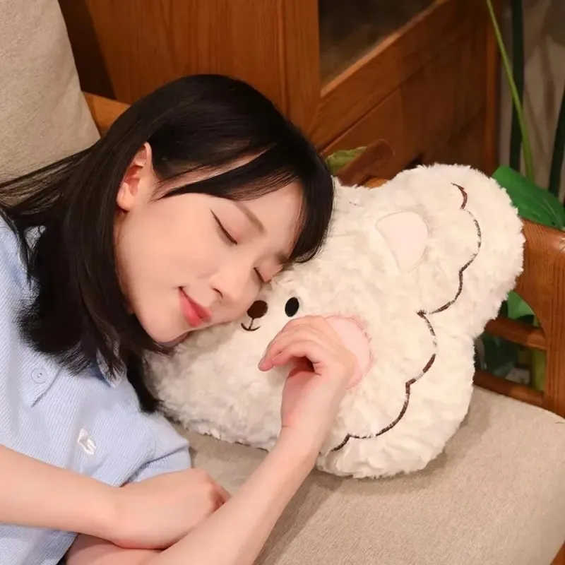 Kasama sa upuan Malambot na Kulot na Himulmol Bear Pillow Blush Cheek Cute Sofa Cushion Kaibig-ibig Animal Stuffed Pillow Home Decor — image 4