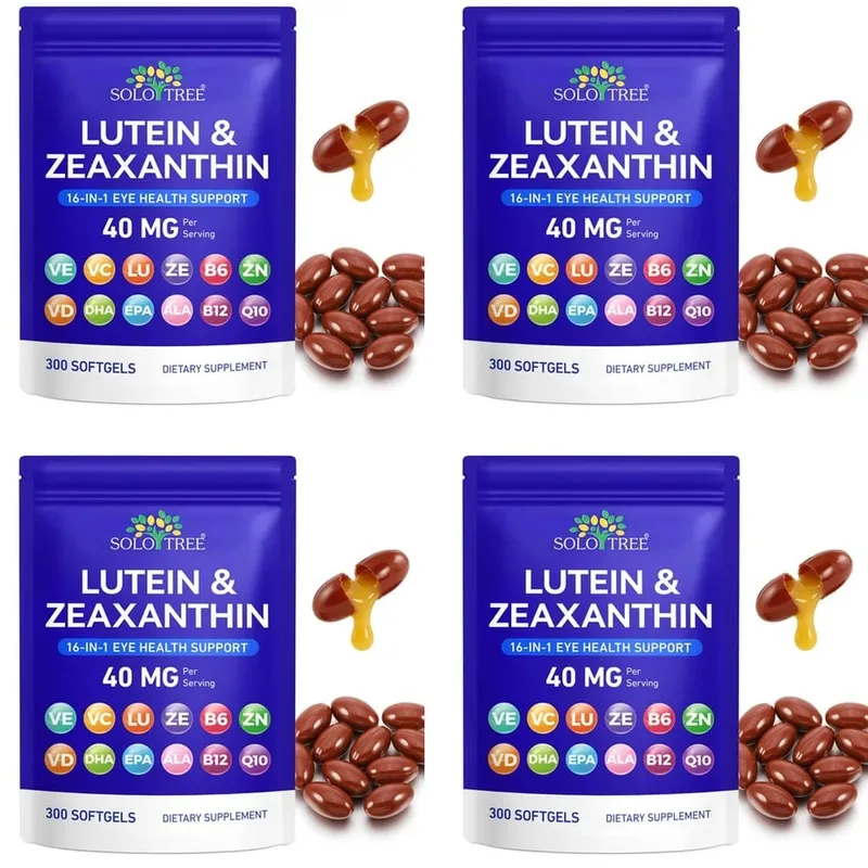 Lutein Zeaxanthin Softgels 40mg Omega-3 EPA DHA Vitamins For Eye Health & Blue Light Support Formula Adult 300 Count