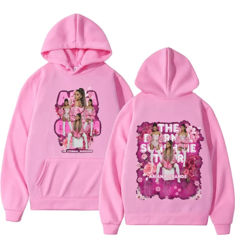 Cantora ariana grande tour 2026 gráfico moletom com capuz masculino feminino moda pulôver mangas compridas solto casual moletom de lã de grandes dimensões — image 11