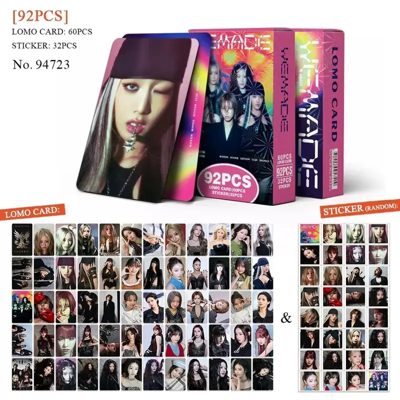 92PCS Korean Hot Idol 2026 New Album "WE MADE" HD Lomo Cards YUQI MINNIE SOYEON MIYEON SHUHUA High Quality Small Cards Fans Gift — image 2