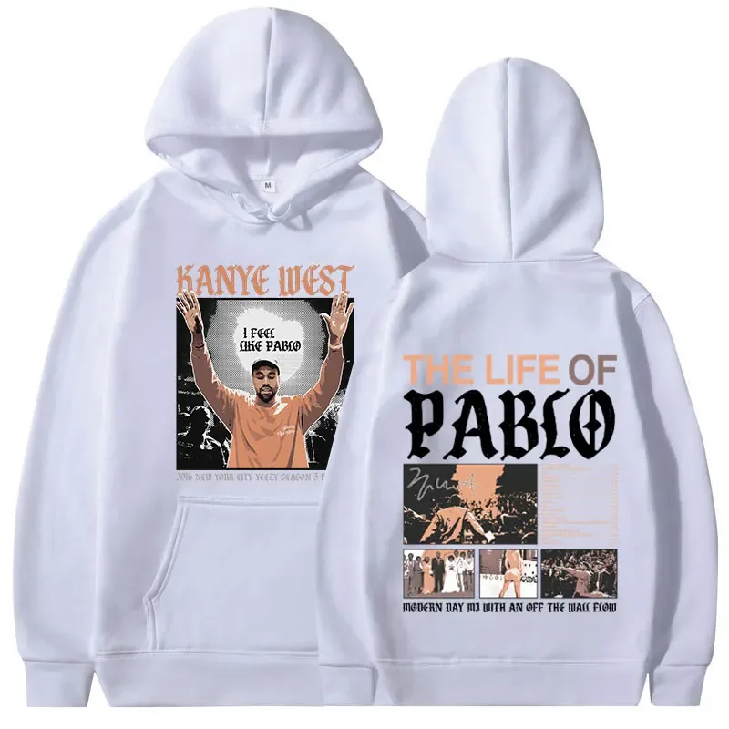 Rapper Kanye West Impressão gráfica Hoodies A VIDA DE PABLO Moletom Com Capuz Homens Mulheres Hip Hop Moda Vintage Oversized Moletons — image 5