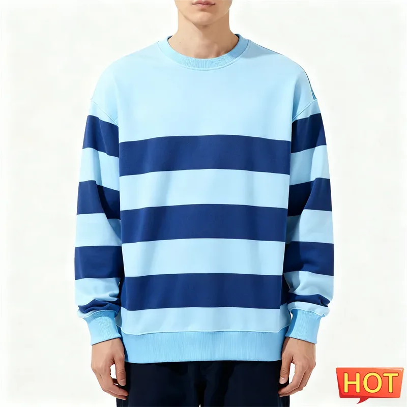 Moletons gráficos listrados simples para homens moda na moda manga longa 3D impresso moletom feio casual pulôveres de grandes dimensões — image 10