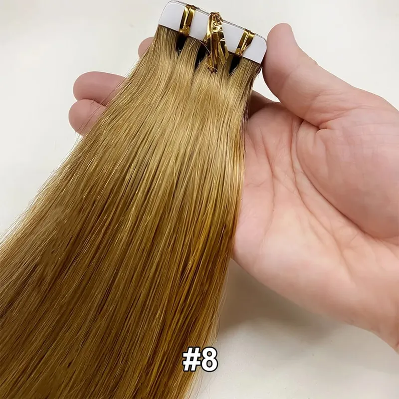 Full Shine Tape In 100% Remy Human Hair Straight Double Sided Blonde Comfortable Silky Natural Tape Ins For Women — image 13