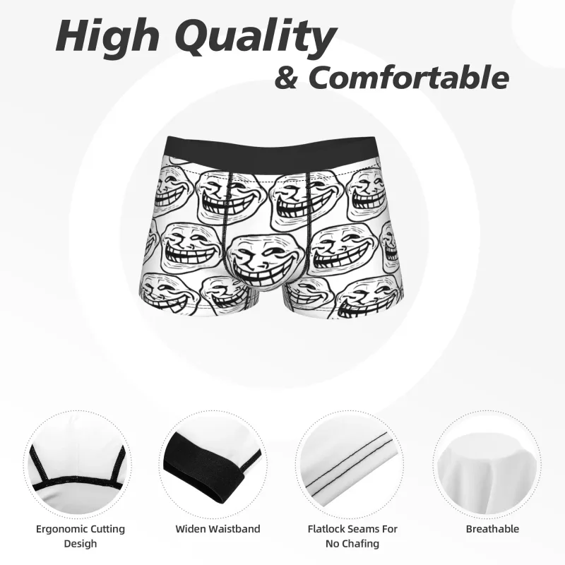 Rage Comic Trollfac Trunk Funny Anime Pouch Underwear Hot Sale Pattern Boxer Brief Kumportableng Panlalaking Panloob Plus Size — image 6