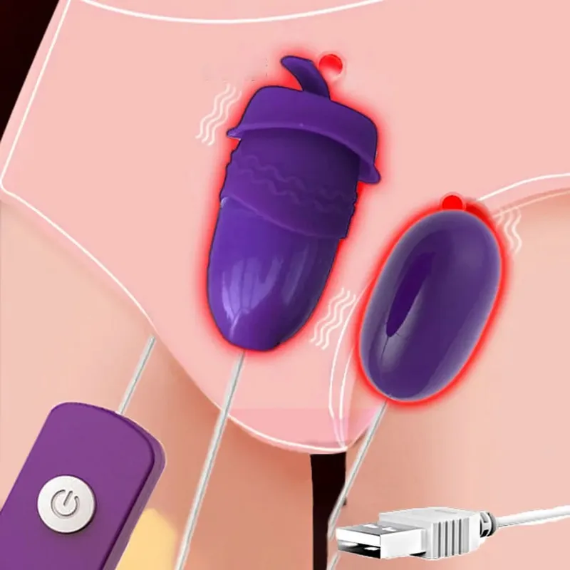 Multi função vibrador clitóris g-ponto língua clitóris 2 salto ovo usb power bullet controle remoto vibratório brinquedos sexuais para mulher — image 3