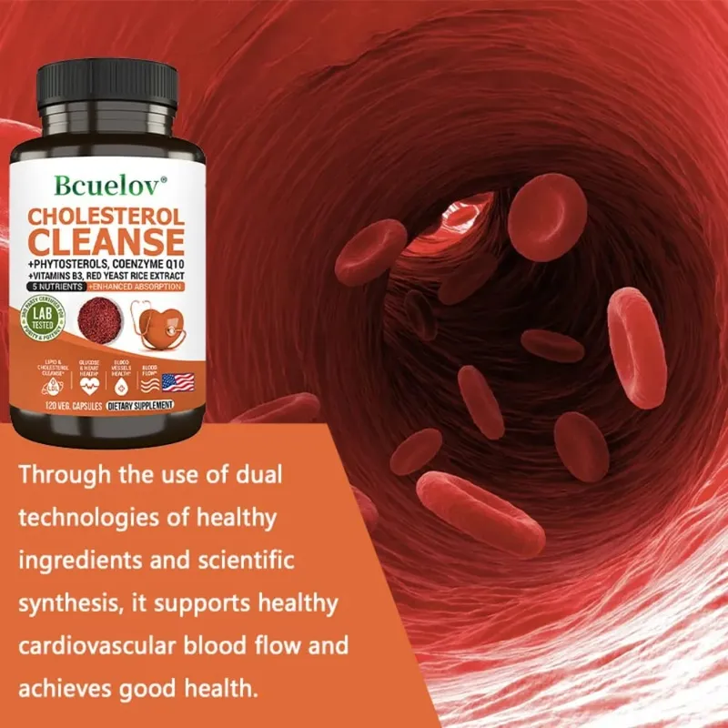 Cholesterol Cleanse Capsules with Coenzyme Q10 Red Yeast Rice Extract Antioxidants Maintain Cardiovascular Health — image 2