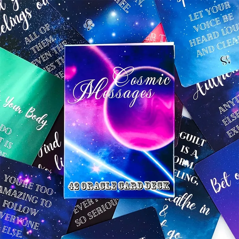 NEW Cosmic Messages Oracle Cards Deck A 42 Oracle Cards Twin Flame Love Message Prophecy Divination Cards Game Board Game — image 3