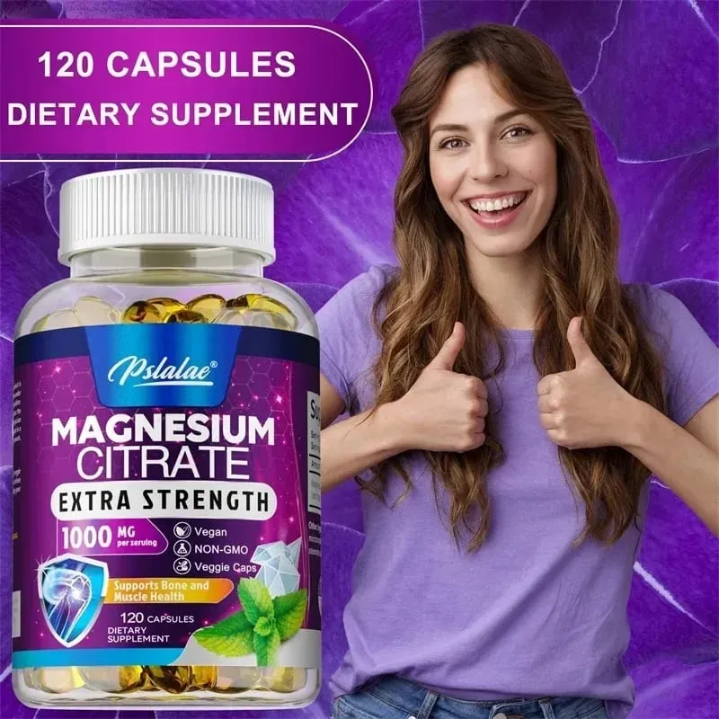 Magnesium Citrate 1000 Mg - Supplement for Stress Relaxation Bone Sleep Heart Health Nerve Muscle & Metabolism — image 6