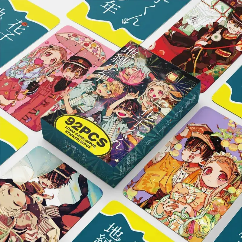 92PCS Toilet-Bound Hanako-kun Lomo Cards Set Anime Character Photocards with Decor Stickers Fans Collection Decor Gift