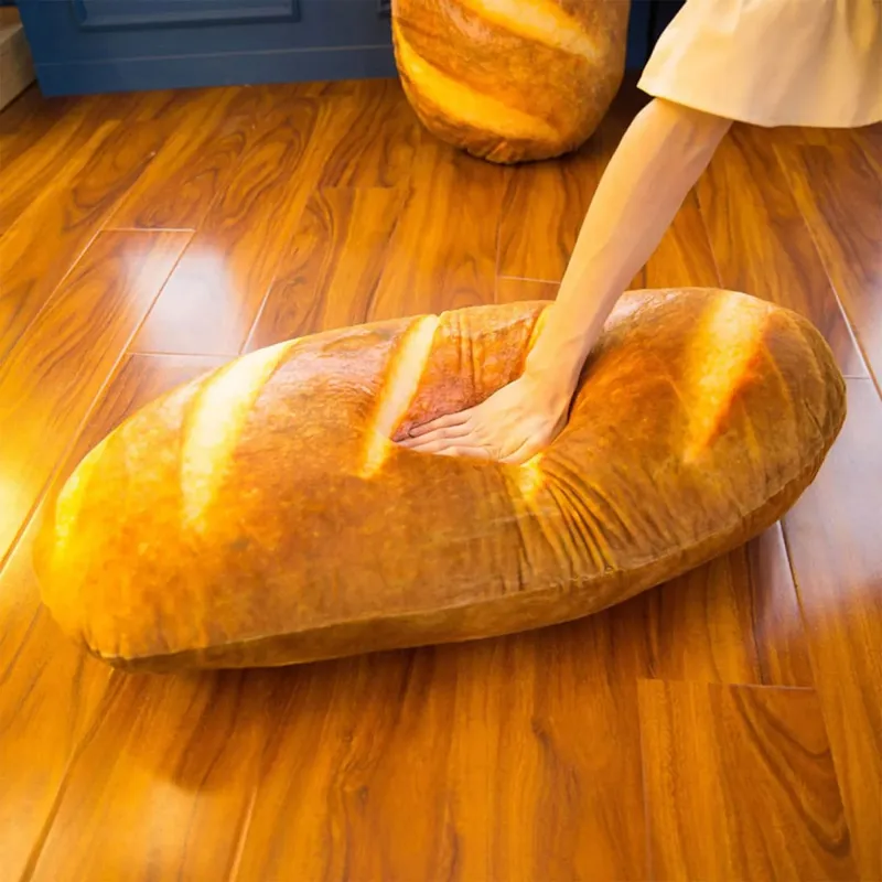 Soft Simulation Bread Pillow Plush Cushion Creative French Baguette Stuffed Toy Long Nap Mat for Home Sofa Decor — image 2