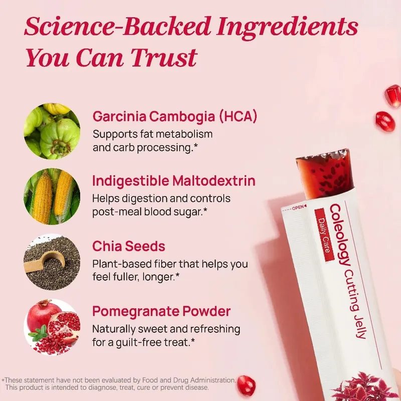 Coleology Cutting Jelly with Garcinia Cambogia Korean Daily Jelly Stick Supplement helps Torch Fat Crush Cravings Digestion