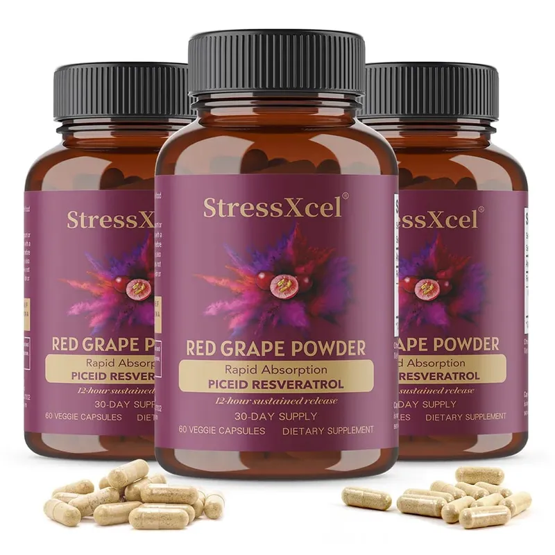 Red Grape Powder + Resveratrol Supplement Antioxidant Supports Heart Joint Brain Immune Health & Anti-Aging Non-GMO — image 8