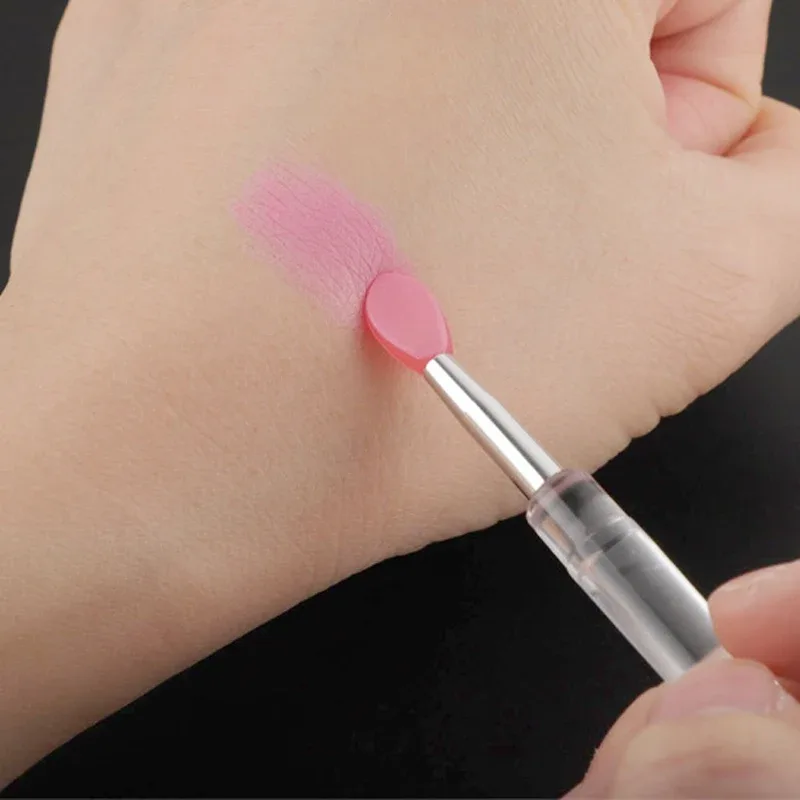 Silicone Lip Mask Brushes (Transparent/Pink)- Portable Lip Scrub Applicator Soft Silicone Tip for Lip Balm/Lip Mask — image 2