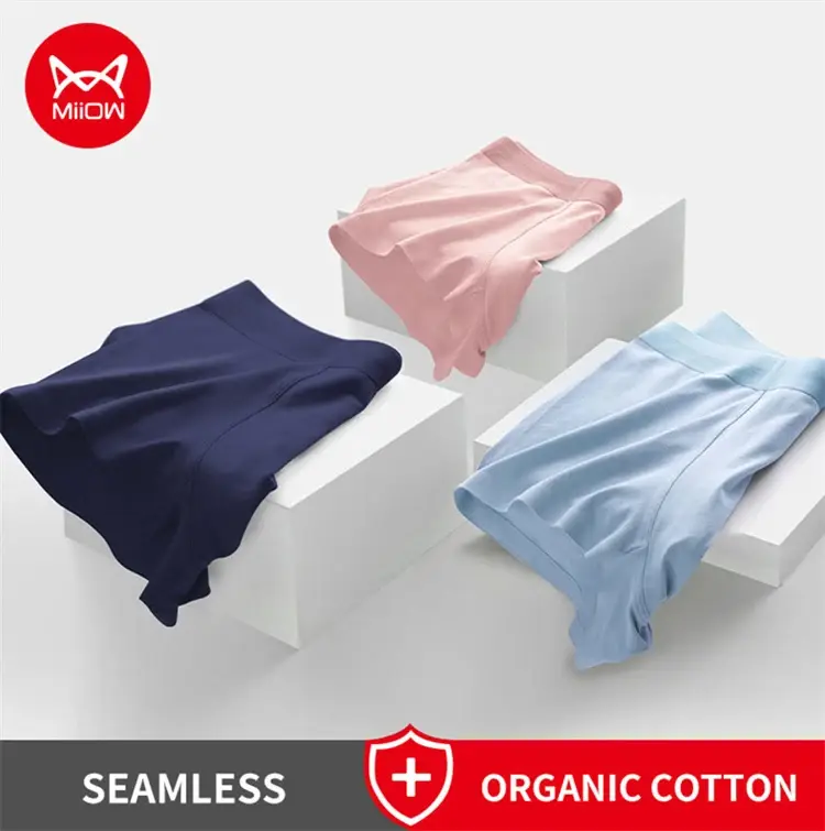 Miiow 4 pçs conjunto de calcinha masculina de algodão malha respirável cuecas masculinas grafeno roupa interior antibacteriana para homem cuecas boxer L-5XL — image 15