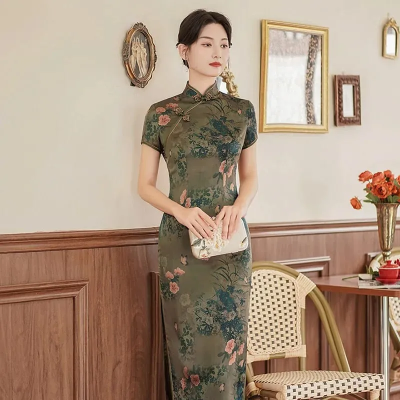 Roupas de moda festa vintage casual verão elegante tradicional chinês roupas cheongsams vestido chinês qipao estilo étnico — image 12