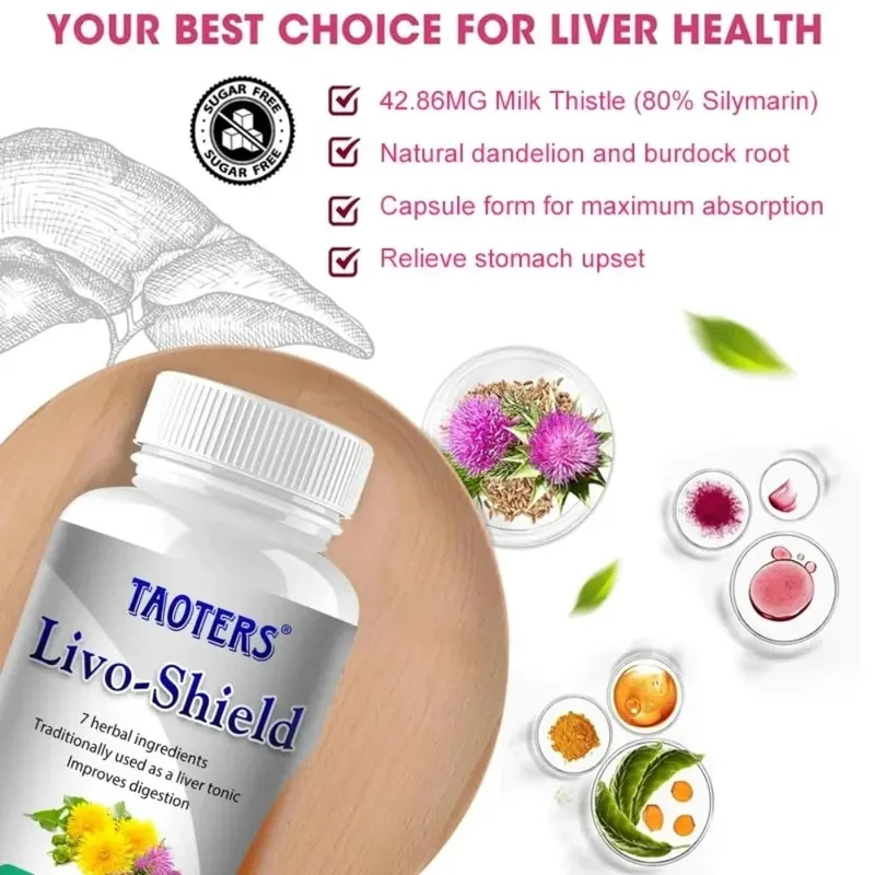 Organic Milk Thistle Extract Capsule & Dandelion for Antioxidant Detox Support Liver Health Function Herbal Supplement