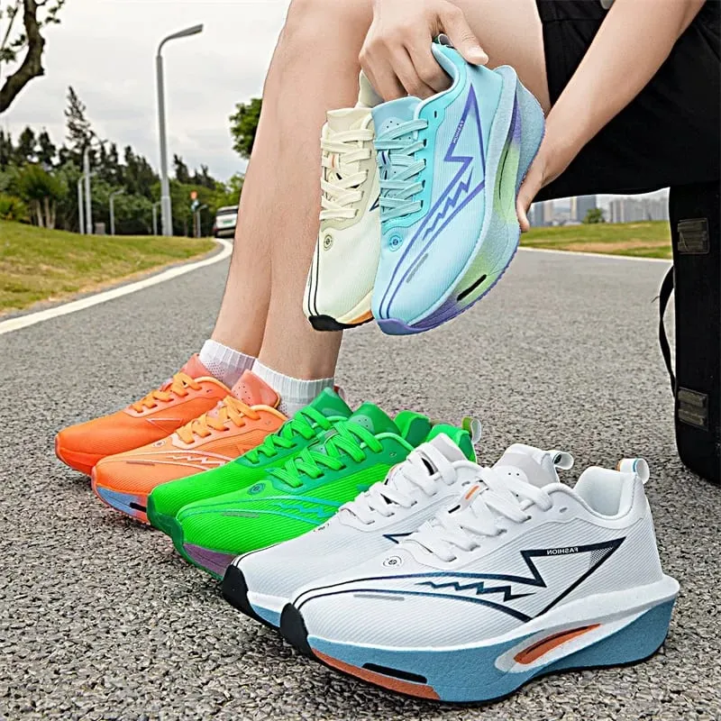 Men Running Shoes Carbon Board Marathon Sports Speciality Breathable Lightweight Women's Comfortable Athletic Nonskid Sneakers