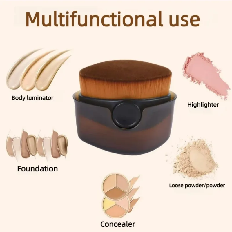 Multi-Purpose Face Brush with Case Foundation Blush Powder Brush for Liquid Cream Travel-Friendly Makeup Tool — image 3