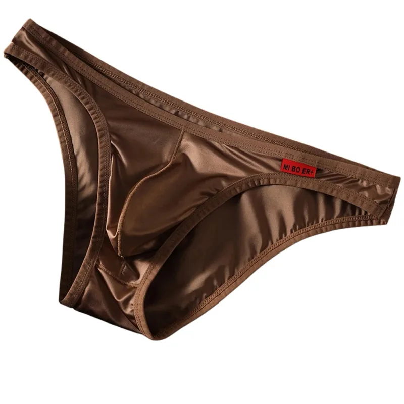 Men Low Waist Satinlike Ice Silk Stretch Brief Underwear Breathable Pouch Soft Fabric Underpants for Multiple Seasons — image 10