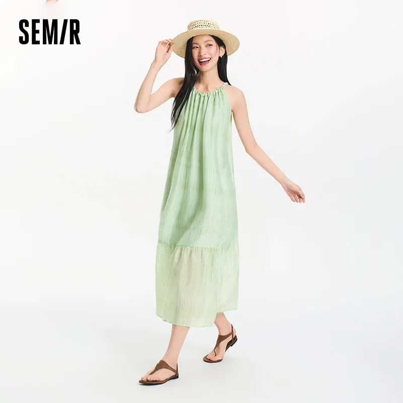 Semir 女性ドレスちょう結びテクスチャーホルターネック休暇 A ラインマキシ 2026 夏ロマンチックなフレッシュエレガントソフト快適なホリデートップ — image 4