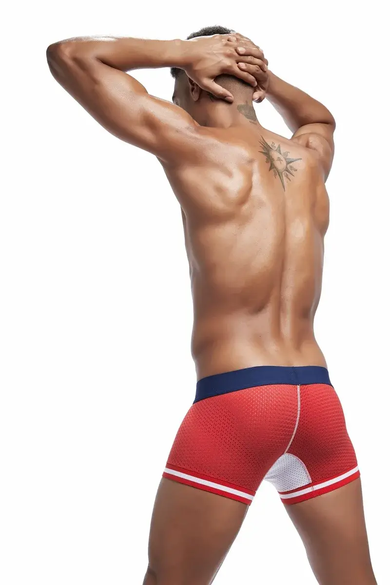 Jockmail 남자 복서 메쉬 속옷 통기성 편안한 부드럽고 편안한 스포츠 반바지 성인 남자 팬티 의류 란제리 — image 15